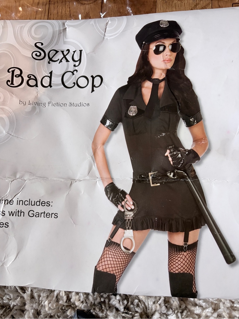 Sexy Bad Cop Halloween Costume Dress - Black size Small 6-8